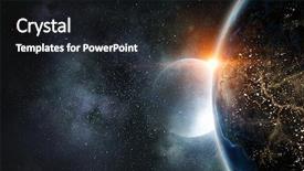  Presentation with universe - Colorful theme enhanced with earth - our unique universe backdrop and a dark gray colored foreground