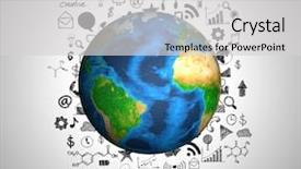  Presentation with elements - Slide set having earth and drawing graph elements background and a  colored foreground