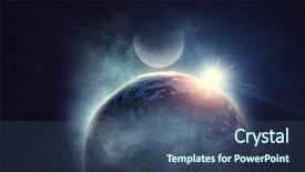  Presentation with galaxy - Slide deck with earth and galaxy background and a ocean colored foreground