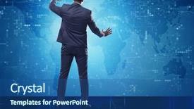  Presentation with futuristic - Colorful PPT layouts enhanced with earth big data - businessman in futuristic computing concept backdrop and a  colored foreground