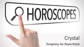  Presentation with search - Presentation theme having zodiac signs buttons set - horoscopes written in search bar background and a white colored foreground