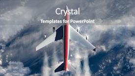  Presentation with airplane - Colorful slides enhanced with earth clean - airplane flying above clouds backdrop and a gray colored foreground