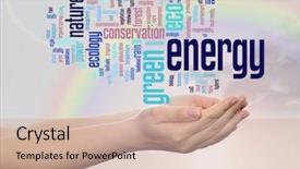  Presentation with eco friendly energy - Beautiful presentation design featuring earth clean alternative protection energy backdrop and a coral colored foreground
