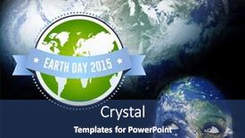  Presentation with earth day - PPT theme featuring earth day 2015 against earth overlay on face background and a ocean colored foreground