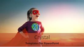  Presentation with child superhero - Slide deck featuring earth-day-concept-child-superhero background and a red colored foreground