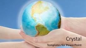  Presentation with water conservation protect nature concept - Cool new slides with earth day nature conservation environment backdrop and a coral colored foreground