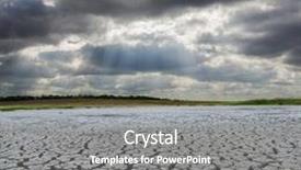  Presentation with desert - Slide set having soil erosion ground crack - earth desert and low clouds background and a gray colored foreground