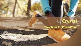  Presentation with black female - Slides enhanced with shoes free - black female runner in forest background and a tawny brown colored foreground