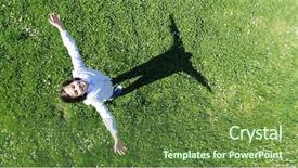  Presentation with aerial - Audience pleasing presentation theme consisting of open earth - boy portrait aerial top view backdrop and a tawny brown colored foreground