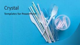  Presentation with earth pollution - Amazing presentation theme having drink straws on a blue backdrop and a light blue colored foreground