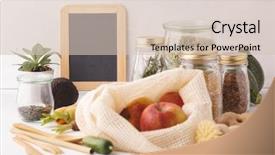  Presentation with organic waste - Audience pleasing theme consisting of zero waste shopping recycling sustainable backdrop and a lemonade colored foreground