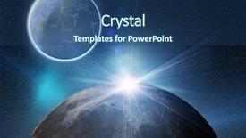  Presentation with moon landing - Audience pleasing theme consisting of earth from the moon backdrop and a ocean colored foreground