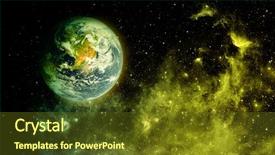  Presentation with moon landing - Cool new presentation design with earth from the moon backdrop and a tawny brown colored foreground