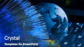  Presentation with telecommunication - Slides enhanced with earth globe against fiber background and a ocean colored foreground