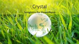  Presentation with world geography earth globe model - PPT theme with earth globe in the grass background and a  colored foreground