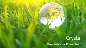  Presentation with earth atmosphere - Beautiful presentation featuring earth globe in the grass backdrop and a forest green colored foreground