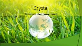  Presentation with world geography earth globe model - Cool new presentation theme with earth globe in the grass backdrop and a yellow colored foreground