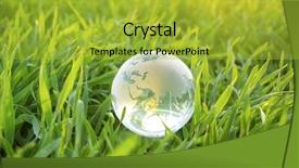  Presentation with world geography earth globe model - Cool new presentation design with earth globe in the grass backdrop and a yellow colored foreground