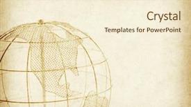  Presentation with world globe earth - Slide deck having earth globe on old antique background and a cream colored foreground