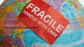  Presentation with globe - Colorful theme enhanced with earth-globe-with-a-fragile backdrop and a red colored foreground