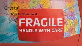  Presentation with globe - Presentation design enhanced with earth-globe-with-a-fragile background and a red colored foreground