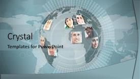  Presentation with graphic - Presentation design featuring earth graphic on blue background background and a light blue colored foreground