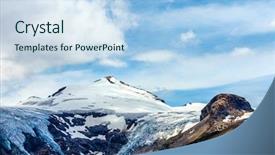  Presentation with pastel blue and pink - Theme featuring earth ice melting - panoramic view at pasterze glacier background and a light blue colored foreground