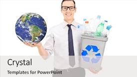  Presentation with eco friendly - PPT theme having earth image in public domain background and a white colored foreground