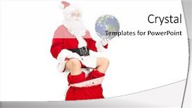  Presentation with hand holding earth - Cool new slides with zippers isolated on white fastener fashion sewing tailor backdrop and a light gray colored foreground.