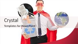  Presentation with earth recycle - PPT theme consisting of earth image in public domain background and a sky blue colored foreground