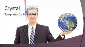  Presentation with public domain - PPT theme consisting of earth image in public domain background and a white colored foreground