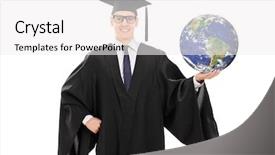  Presentation with public domain - Audience pleasing theme consisting of earth image in public domain backdrop and a white colored foreground