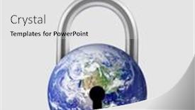  Presentation with covid - Slide deck featuring earth-in-lock-shape-illustration background and a light gray colored foreground