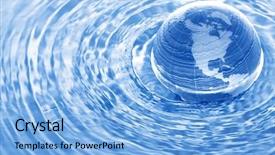  Presentation with recycling - Beautiful presentation theme featuring earth in water backdrop and a light blue colored foreground