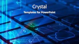  Presentation with cloud computing - Beautiful presentation featuring earth key - computer keyboard with glowing cloud backdrop and a ocean colored foreground