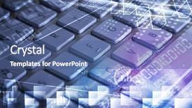  Presentation with programming - PPT layouts consisting of earth key - computer keyboard with glowing codes background and a ocean colored foreground