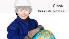  Presentation with future - Slides with earth kids - adorable future builder constructing background and a white colored foreground
