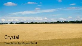  Presentation with earth land - Theme featuring earth land - view on the field background and a  colored foreground