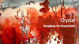  Presentation with abstract paint brush texture art - Beautiful presentation theme featuring earth layers - paint on canvas abstract backdrop and a crimson colored foreground