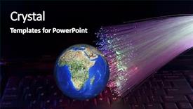  Presentation with optic - Theme enhanced with earth light - technology style against fiber optic background and a  colored foreground
