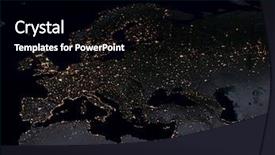  Presentation with center of the earth - Slides consisting of earth map europe background and a black colored foreground