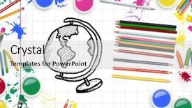  Presentation with digital image - Amazing slide set having earth maths - digital composite image of hand backdrop and a light gray colored foreground