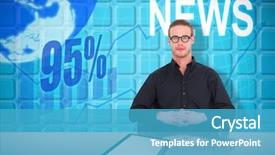  Presentation with blur office of - Presentation with earth maths - stern businessman sitting background and a teal colored foreground