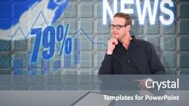  Presentation with swim against the current - Colorful slides enhanced with earth maths - thoughtful businessman sitting backdrop and a gray colored foreground