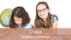  Presentation with homework - Presentation design consisting of earth maths - two little girls doing their background and a  colored foreground