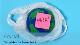  Presentation with plastic bag - Cool new PPT layouts with earth-model-planet backdrop and a light blue colored foreground