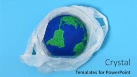  Presentation with plastic bag - Slide set consisting of earth-model-planet background and a light blue colored foreground