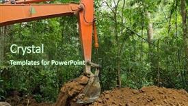  Presentation with tropical rainforest - Amazing theme having earth mover in tropical rainforest backdrop and a tawny brown colored foreground