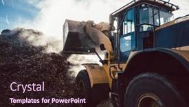  Presentation with compost - Slide deck enhanced with earth-mover-working-on-pile background and a wine colored foreground