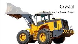  Presentation with wheel loader - Beautiful slide set featuring earth movers - diesel wheel loader with risen backdrop and a white colored foreground